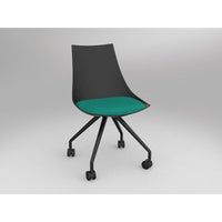 Luna Black Chair with Castor Base