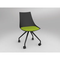 Luna Black Chair with Castor Base