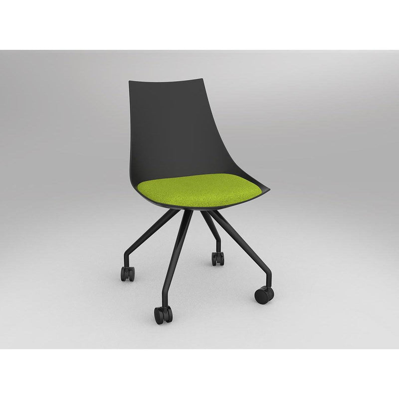 Luna Black Chair with Castor Base