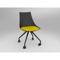 Luna Black Chair with Castor Base
