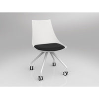 Luna White Chair with Castor Base