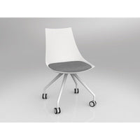 Luna White Chair with Castor Base