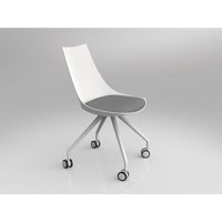 Luna White Chair with Castor Base