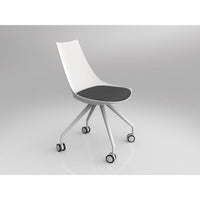 Luna White Chair with Castor Base