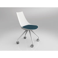 Luna White Chair with Castor Base