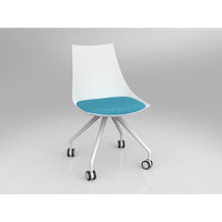 Luna White Chair with Castor Base