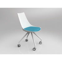 Luna White Chair with Castor Base