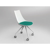Luna White Chair with Castor Base
