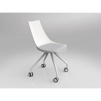 Luna White Chair with Castor Base