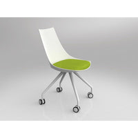 Luna White Chair with Castor Base