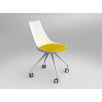 Luna White Chair with Castor Base
