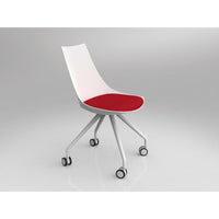Luna White Chair with Castor Base