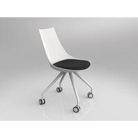 Luna White Chair with Castor Base