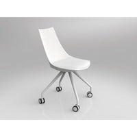 Luna White Chair with Castor Base