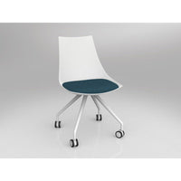 Luna White Chair with Castor Base