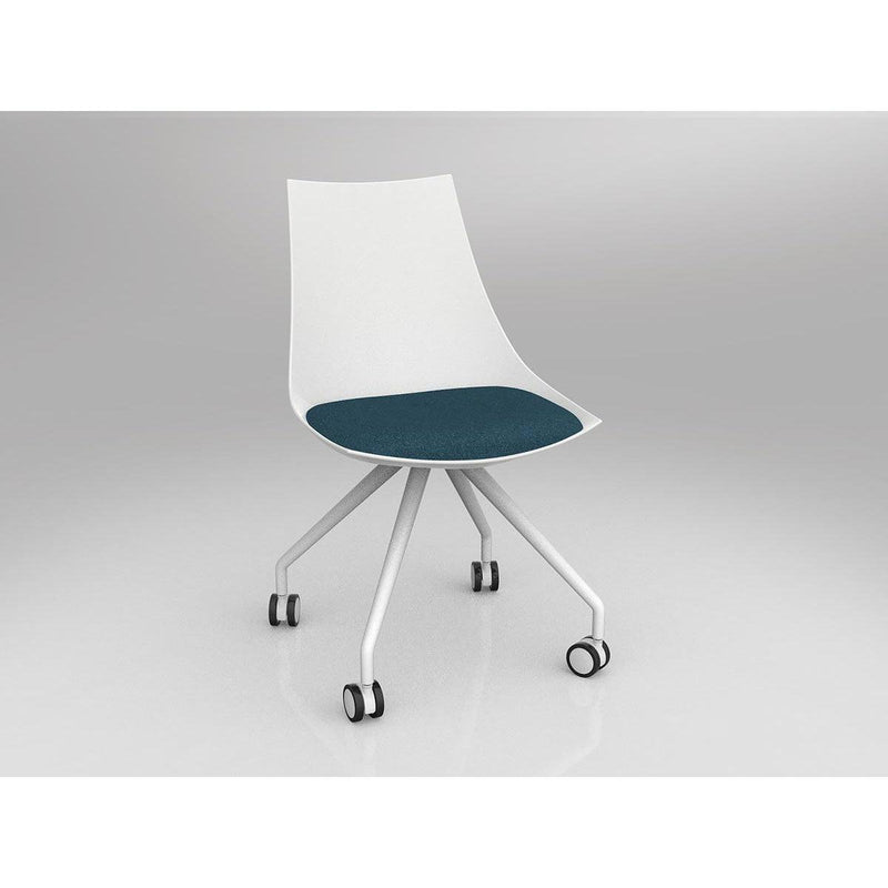 Luna White Chair with Castor Base