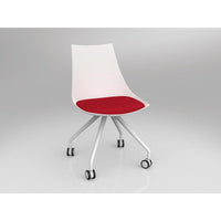 Luna White Chair with Castor Base
