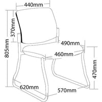 Maxi Hospitality Chair - Sled Base Upholstered Back