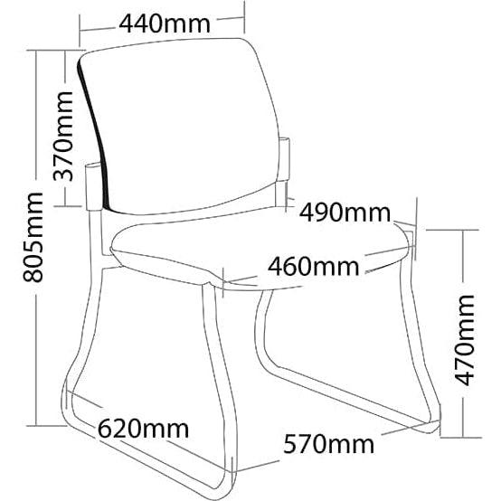 Maxi Hospitality Chair - Sled Base Upholstered Back