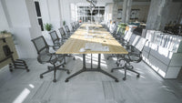 Modulus All Black Twin Post Collar leg Meeting Table