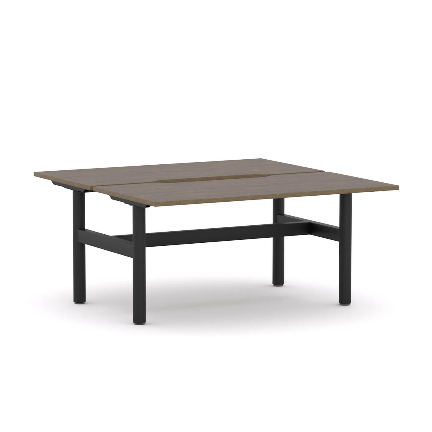 Agile Fixed Round 2-Person Double-sided Desk Workstation
