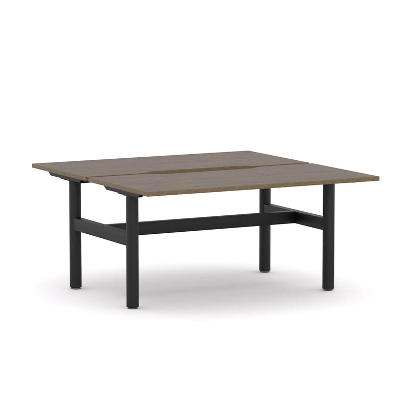 Agile Fixed Round 2-Person Double-sided Desk Workstation