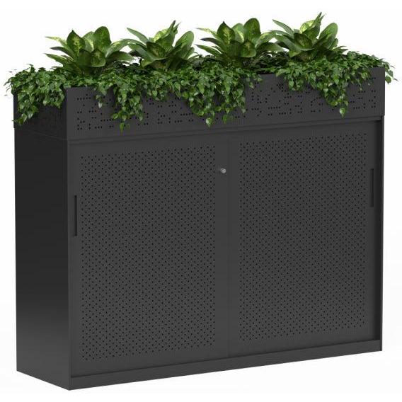 Nevada Sliding Door Credenza with Planter Box-Elite Office Furniture