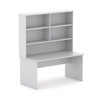 EkoSystem Straight Workstation Charcoal Base with Hutch Storage