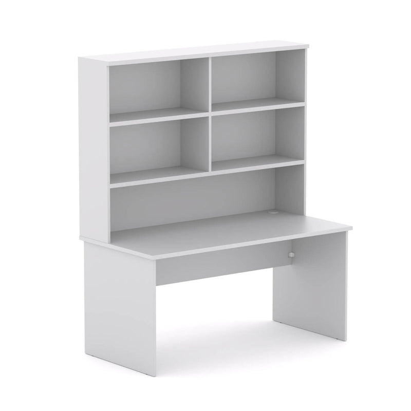 EkoSystem Straight Workstation Charcoal Base with Hutch Storage