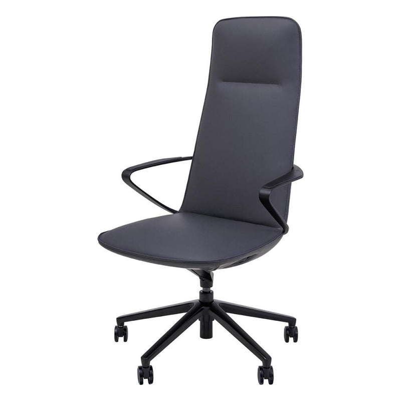 Nico Executive Chair with fixed arms, upholstered high-back, moulded seat,base