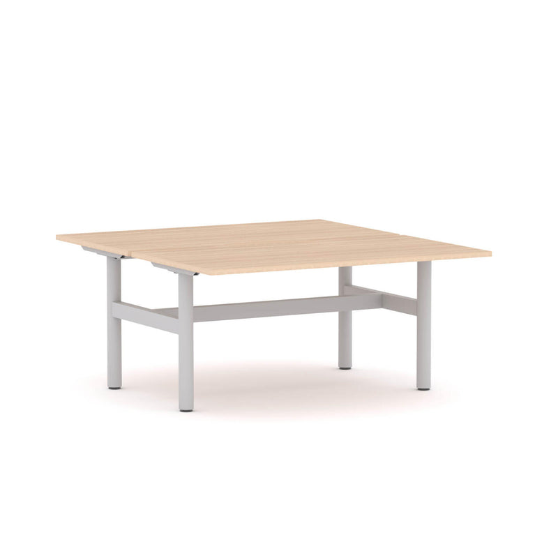 Agile Fixed Round 2-Person Double-sided Desk Workstation