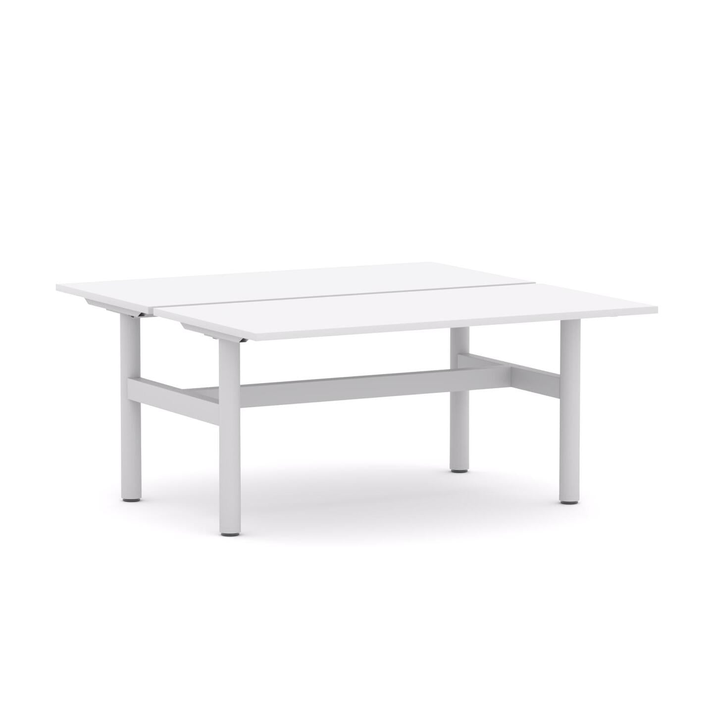 Agile Fixed Round 2-Person Double-sided Desk Workstation