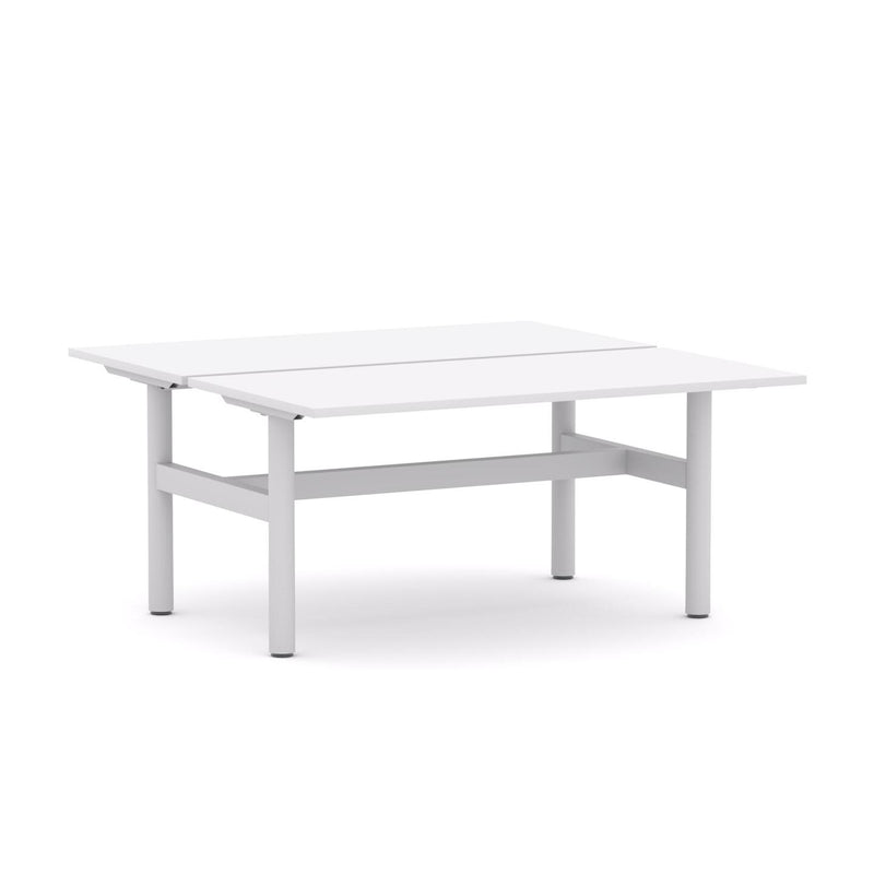 Agile Fixed Round 2-Person Double-sided Desk Workstation