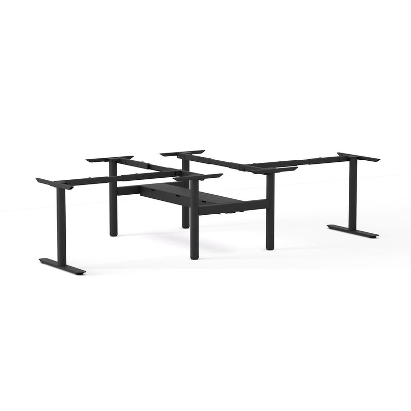 Agile Fixed Round 2-Person Double-sided Desk 90° Desk and Return - Frame Only