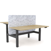 Dynamo Plus - Electric Height Adjustable Double Sided Workstation With Screen (Marble Grey Screen)