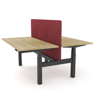 Dynamo Plus - Electric Height Adjustable Double Sided Workstation With Screen (Maroon Screen)