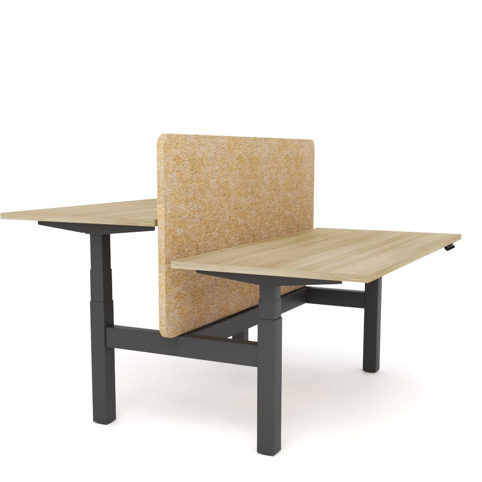 Dynamo Plus - Electric Height Adjustable Double Sided Workstation With Screen (Mid Natural Screen)