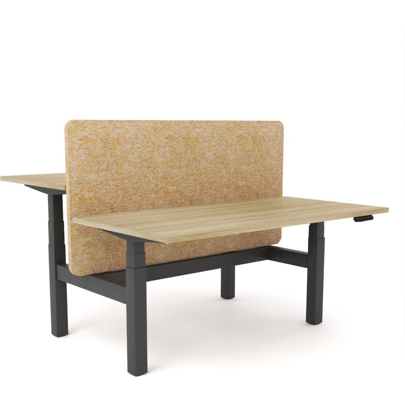 Dynamo Plus - Electric Height Adjustable Double Sided Workstation With Screen (Mid Natural Screen)