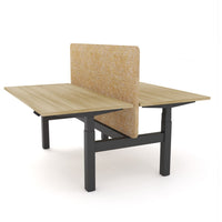 Dynamo Plus - Electric Height Adjustable Double Sided Workstation With Screen (Mid Natural Screen)