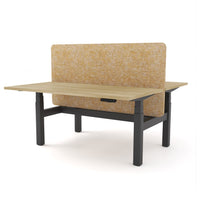 Dynamo Plus - Electric Height Adjustable Double Sided Workstation With Screen (Mid Natural Screen)
