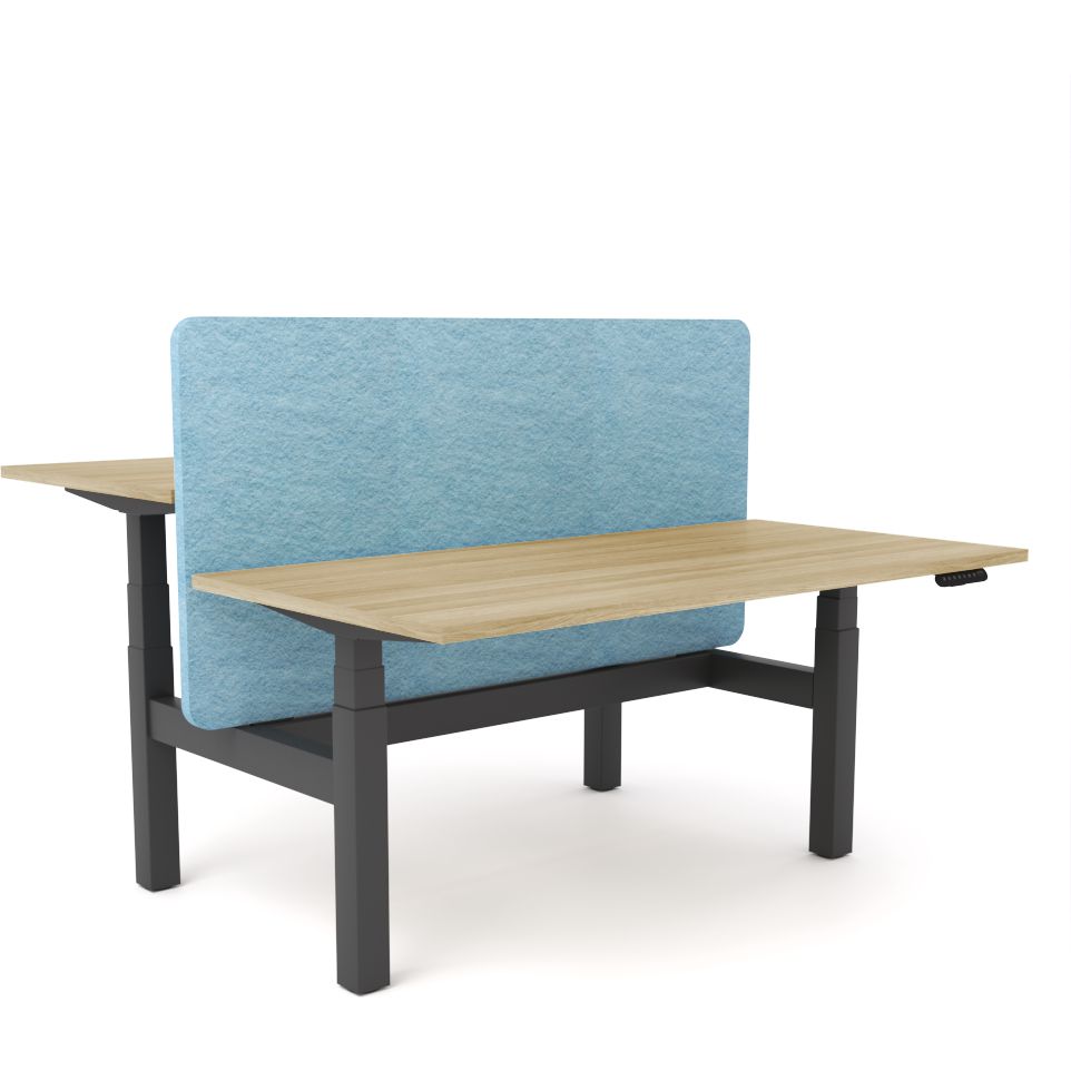 Dynamo Plus - Electric Height Adjustable Double Sided Workstation With Screen (Pacific Blue Screen)
