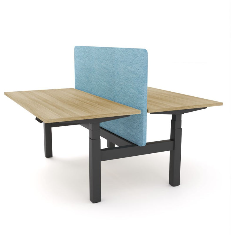 Dynamo Plus - Electric Height Adjustable Double Sided Workstation With Screen (Pacific Blue Screen)-Elite Office Furniture