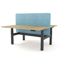 Dynamo Plus - Electric Height Adjustable Double Sided Workstation With Screen (Pacific Blue Screen)-Elite Office Furniture