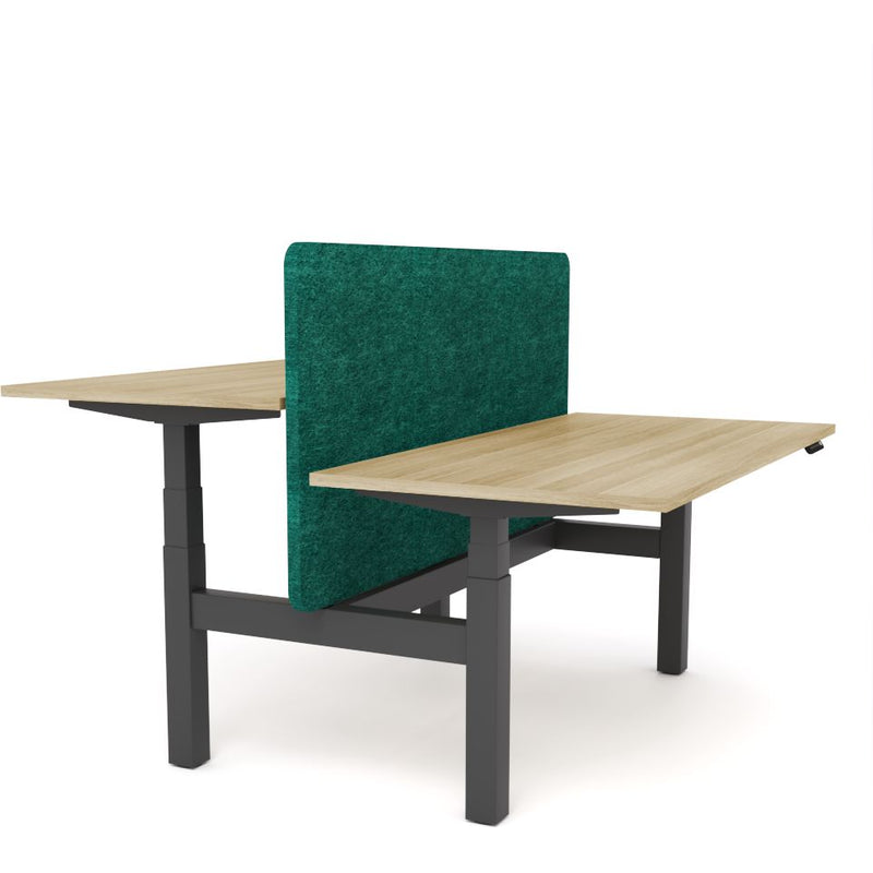 Dynamo Plus - Electric Height Adjustable Double Sided Workstation With Screen (Peacock Screen)
