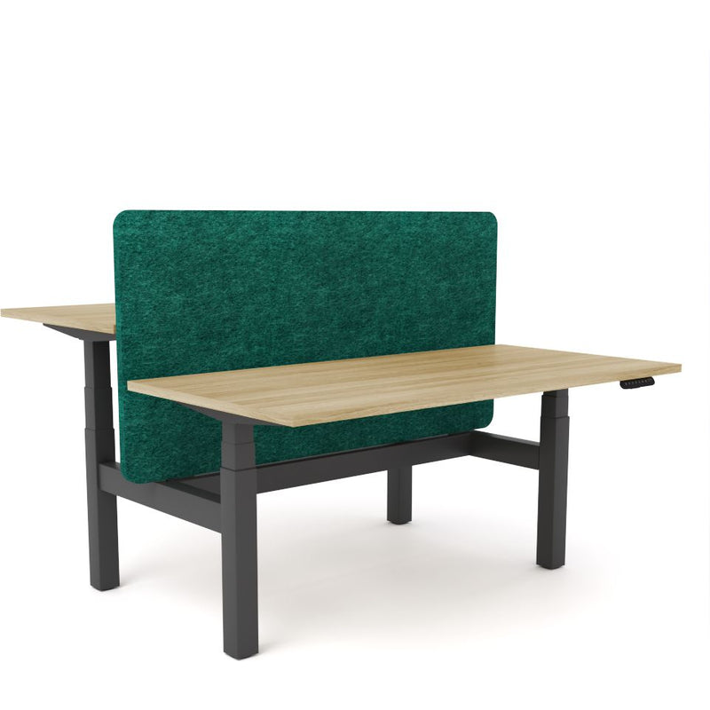 Dynamo Plus - Electric Height Adjustable Double Sided Workstation With Screen (Peacock Screen)