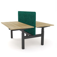 Dynamo Plus - Electric Height Adjustable Double Sided Workstation With Screen (Peacock Screen)