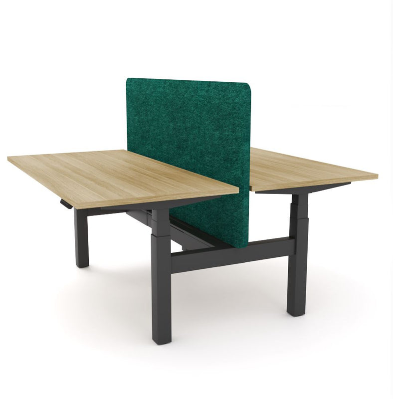 Dynamo Plus - Electric Height Adjustable Double Sided Workstation With Screen (Peacock Screen)