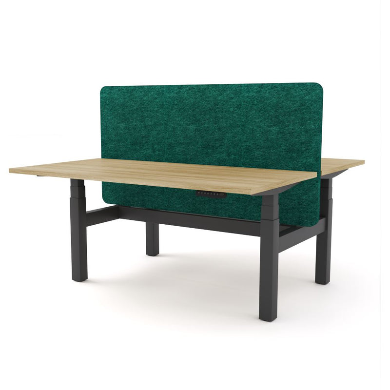 Dynamo Plus - Electric Height Adjustable Double Sided Workstation With Screen (Peacock Screen)