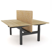 Dynamo Plus - Electric Height Adjustable Double Sided Workstation With Screen (Mid Natural Screen)