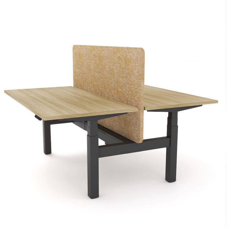 Dynamo Plus - Electric Height Adjustable Double Sided Workstation With Screen (Mid Natural Screen)